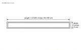 Dimension diagram: linear LED wall light, length 11.8 to 94.5 inches, width 2 inches