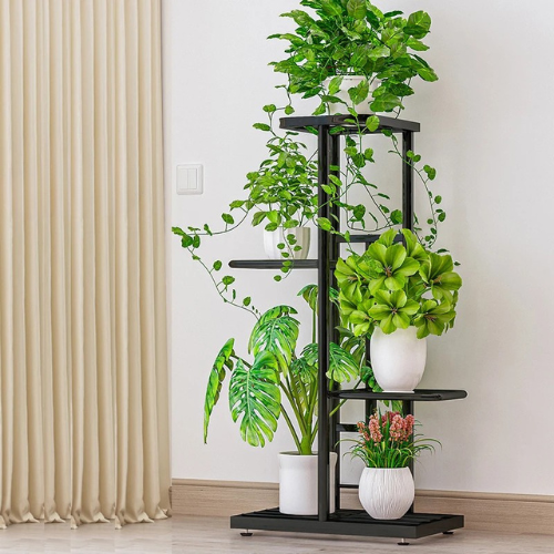 Modern vertical plant display with multiple shelves – modern multi tier plant stand