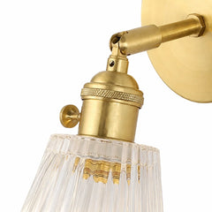 Close up of the brass swivel joint and thumbscrew on the arm