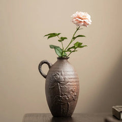 Vintage Ceramic Wall Vase - Textured Design for Stylish Home Decor - Textured Ceramic Vase - Hurbane Home