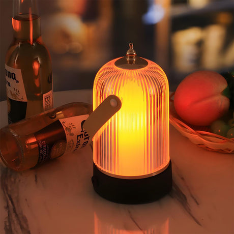Cordless rechargeable table lamp detail view 2 showing finish and construction