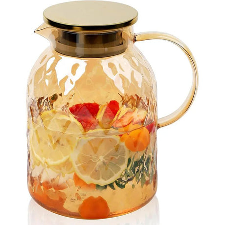 Vintage Glass Pitcher for Fruit Infused Juices - Elegant Hydration Solution - Fruit Infusion pitcher - Hurbane Home