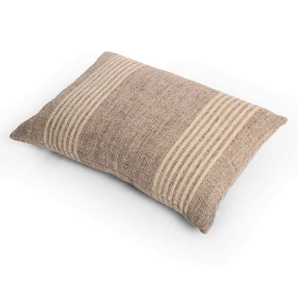 Rustic cushion styled with vintage grain sack cushions texture