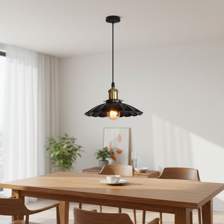 Retro Industrial Pendant Light With A Dome Shade For Kitchens