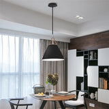 Vintage industrial pendant ceiling light hanging over kitchen island
