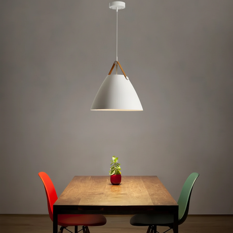 Vintage Industrial Pendant Light With Leather And Iron For Kitchen