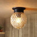 Vintage LED ceiling lamp installed in a hallway