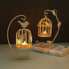 Vintage-style mini bird cage candle holder for ambiance