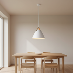 Vintage Industrial Pendant Light With Leather And Iron For Kitchen