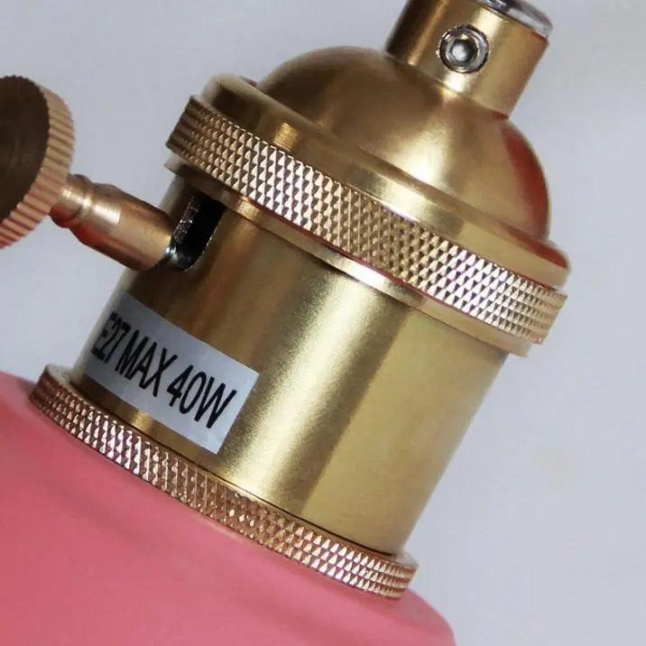 Close view of the brass socket marked E27 max 40W