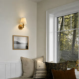 Vintage linen shade wall sconce detail view 15 showing finish and construction