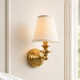 Vintage linen shade wall sconce detail view 25 showing finish and construction