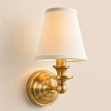 Vintage linen shade wall sconce detail view 27 showing finish and construction