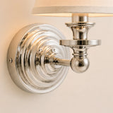 Vintage linen shade wall sconce detail view 30 showing finish and construction