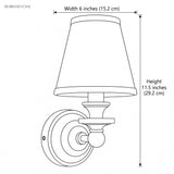 Drawing giving the sconce width 6 inches and height 11.5 inches