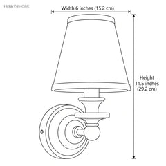 Drawing giving the sconce width 6 inches and height 11.5 inches