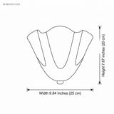 Dimension diagram: frosted glass wall sconce, width 9.84 inches, height 7.87 inches
