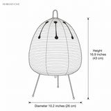 Dimension diagram: rice paper table lamp, height 16.9 inches, diameter 10.2 inches