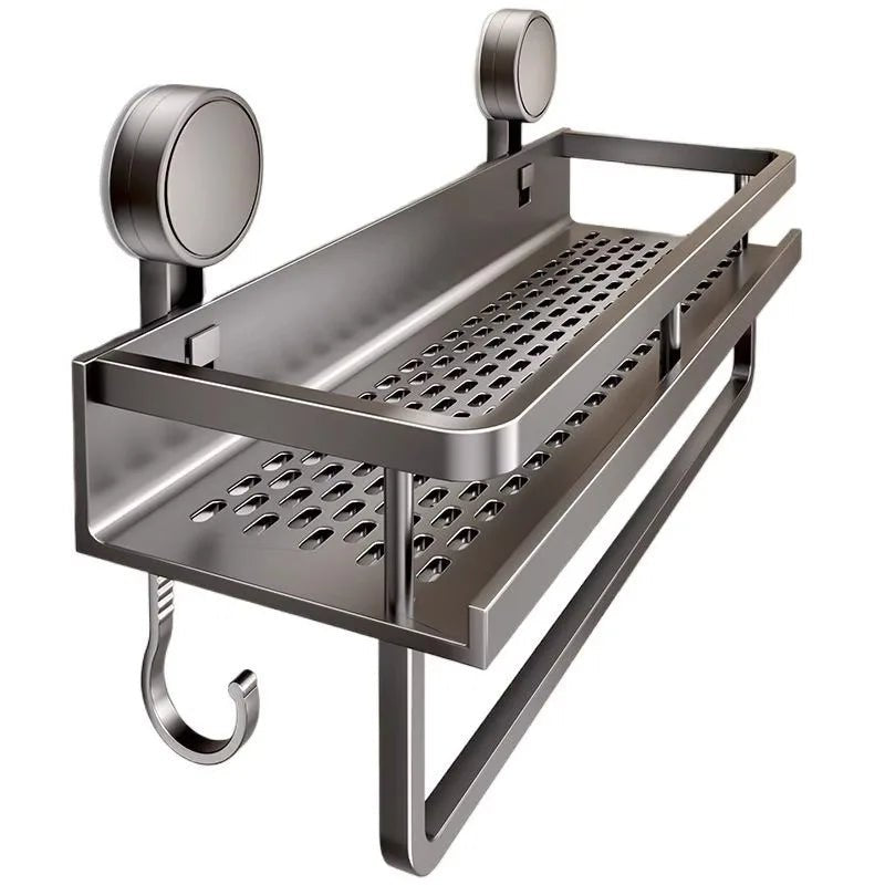 Wall Mounted Bathroom Caddy - Rustproof Metal Shower Organizer with Hooks - Metal Shower Caddy Hanging - Hurbane Home