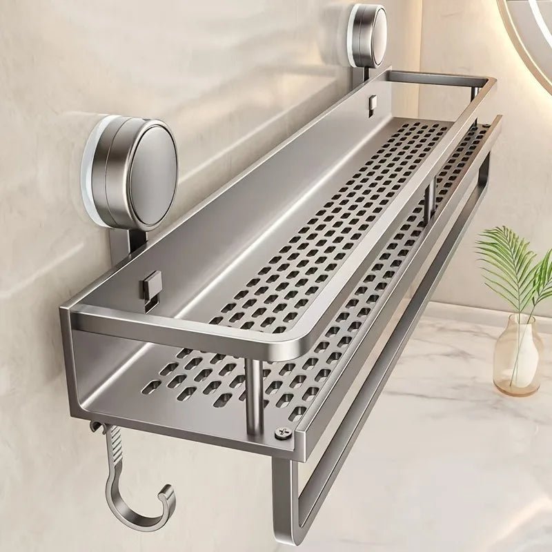 Wall Mounted Bathroom Caddy - Rustproof Metal Shower Organizer with Hooks - Metal Shower Caddy Hanging - Hurbane Home