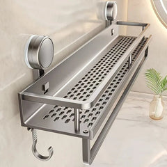 Wall Mounted Bathroom Caddy - Rustproof Metal Shower Organizer with Hooks - Metal Shower Caddy Hanging - Hurbane Home