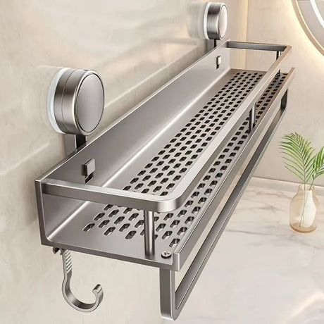 Wall Mounted Bathroom Caddy - Rustproof Metal Shower Organizer with Hooks - Metal Shower Caddy Hanging - Hurbane Home