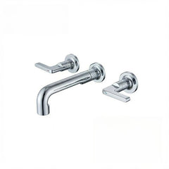 Wall Mounted Bathroom Faucet – Brass Dual Handle Hot Cold Mixer - Wall Mount Bathroom Faucet - Hurbane Home