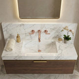 Wall Mounted Bathroom Faucet – Brass Dual Handle Hot Cold Mixer - Wall Mount Bathroom Faucet - Hurbane Home