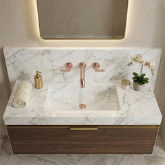 Wall Mounted Bathroom Faucet – Brass Dual Handle Hot Cold Mixer - Wall Mount Bathroom Faucet - Hurbane Home