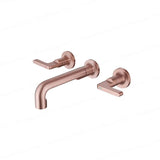 Wall Mounted Bathroom Faucet – Brass Dual Handle Hot Cold Mixer - Wall Mount Bathroom Faucet - Hurbane Home
