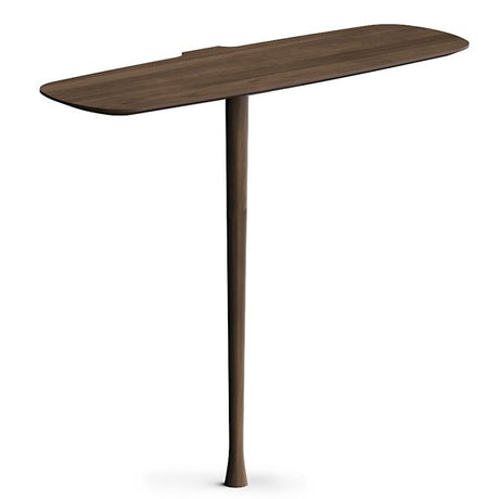Modern wall mounted entryway console table with walnut finish