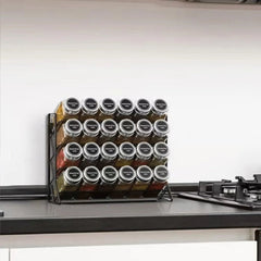Wall Mounted Spice Rack - 4 Tier Metal Cabinet Organizer Stand - Spice Rack Cabinet - Hurbane Home