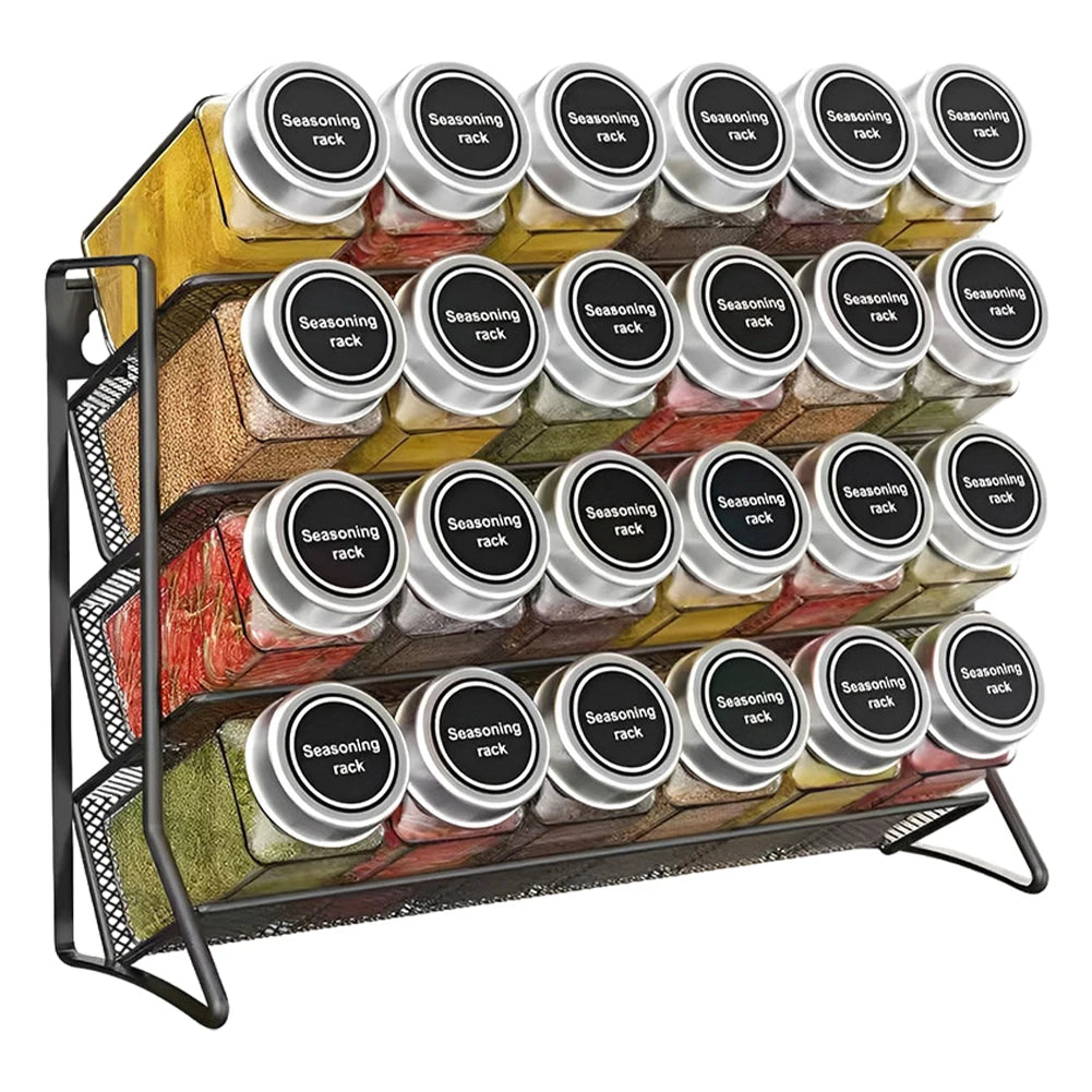 Wall mounted spice rack for kitchen cabinets