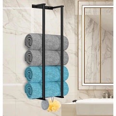 Wall Mounted Towel Storage – Stainless Steel Rolled Towel Organizer Rack - Hurbane Home