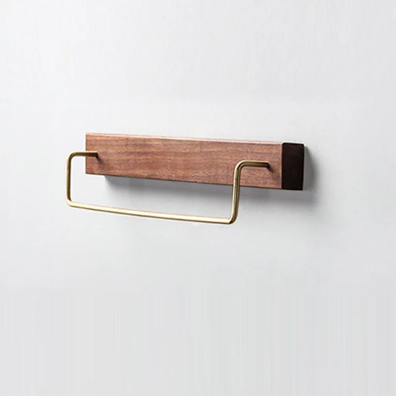 Wall Mounted Wood Towel Rack with Shelf for Bathroom Storage & Organization - wall mounted towel rack - Hurbane Home