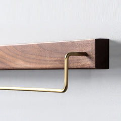 Wall Mounted Wood Towel Rack with Shelf for Bathroom Storage & Organization - wall mounted towel rack - Hurbane Home