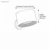 Dimensions diagram showing 3 inch diameter and 1.8 inch height