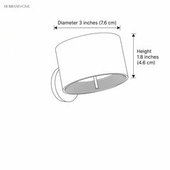 Dimensions diagram showing 3 inch diameter and 1.8 inch height