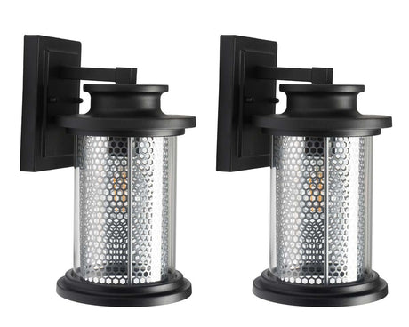Wall Sconce Set of 2 – Modern Black Waterproof LED Outdoor Lights - Outdoor Wall Sconce - Hurbane Home