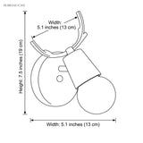 Dimension diagram showing 7.5 inch height and 5.1 inch width
