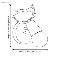 Dimension diagram showing 7.5 inch height and 5.1 inch width