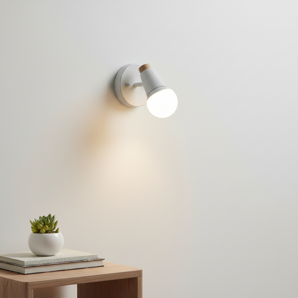 White sconce without antlers showing the plain round backplate