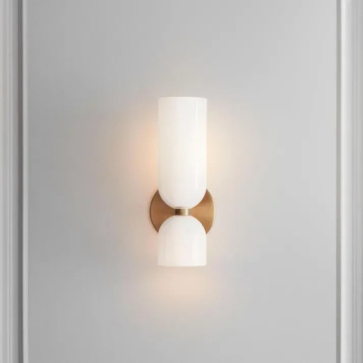 Elenorra Bello Wall Lamp Double Glass Shades, 5.5in x 13.8in