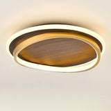 Side profile of the walnut grain flush mount ceiling light