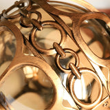 Caged amber glass outdoor pendant detail view 11 showing finish and construction