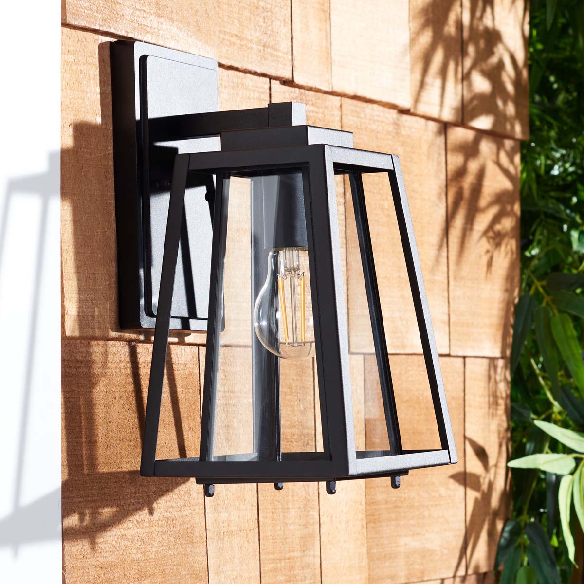 Modern exterior wall fixture with waterproof led accent lights