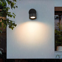 Round adjustable outdoor wall spot detail view 8 showing finish and construction