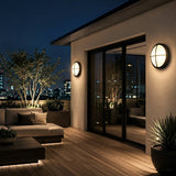 Round LED outdoor porch light detail view 6 showing finish and construction