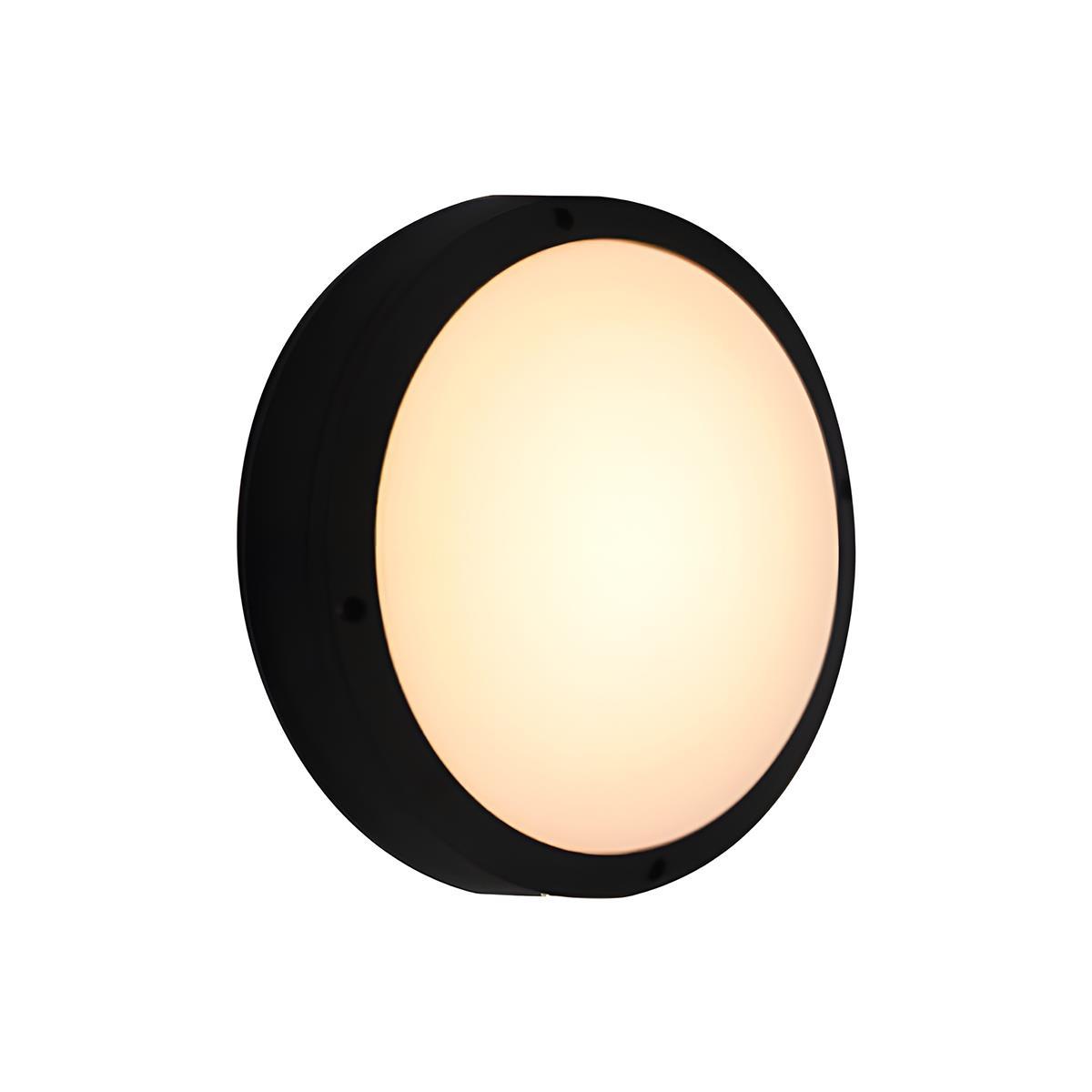 Round LED outdoor porch light detail view 15 showing finish and construction