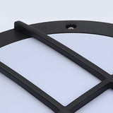 Round LED outdoor porch light detail view 13 showing finish and construction